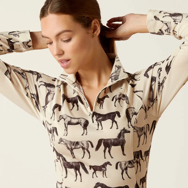 Ariat Sunstopper 2.0 1/4 Zip Sepia Equine-2